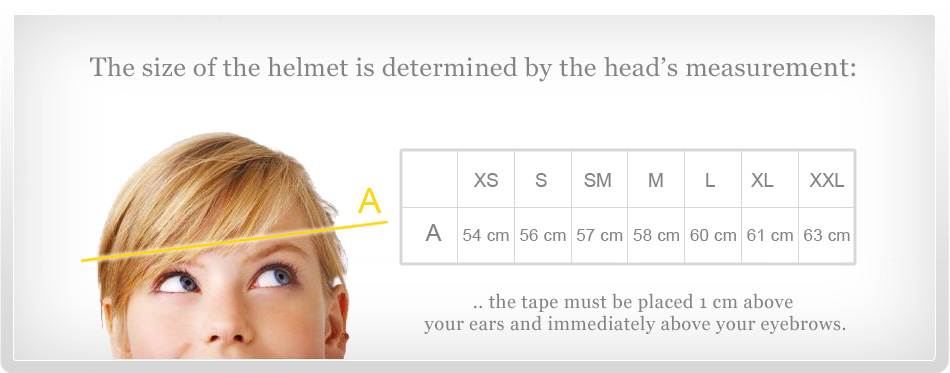 helmets size chart